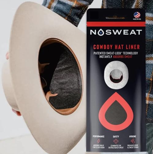 6 Pack Cowboy Hat & Helmet Sweat Liners - No Sweat US Made Wicking Pads