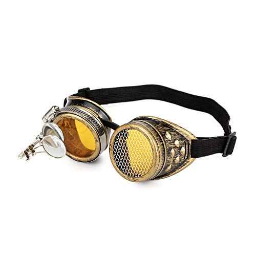 Lelinta Vintage Steampunk Goggles Glasses Halloween Costume Accessories for Men Women Cosplay Party