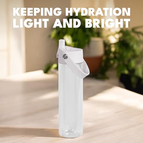 Elemental Splash 26oz Clear Tritan Plastic Reusable Water Bottle with Straw & Strap