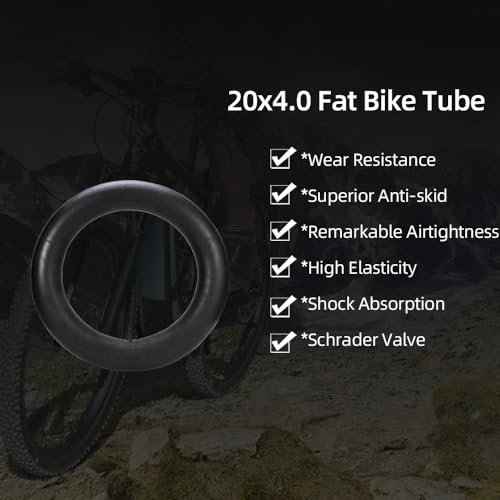 20x4.0 Fat Bike Tubes(2-Pack) with AV35 Schrader Valve - Ideal for Fat Tire Electric Bikes and Mountain Bicycles(Includes 2 Tire Levers)