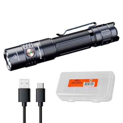 Fenix PD35R ACE 2000 Lumens Multi-Mode USB-C Rechargeable Tactical Flashlight with Customizable Output Level Selections and Lumentac Organizer