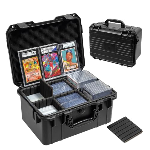 Sports Card Storage Box for 90+ Graded Cards with Divider - Large Capacity Organizer