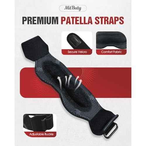 Patellar Tendon Support Strap with Silicone Pad (2 Pack) Adjustable Patella Knee Brace for Men, Women & Youth, Knee Protector Band & Relief Strap for Running, Sports & Daily Activities