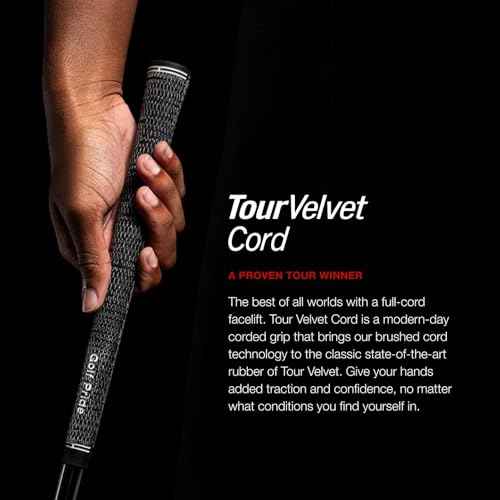 Golf Pride Tour Velvet Cord Golf Grip - Grip with Brushed Cord Technology & Traditional Taper Weather Conditions & Sweaty Hands