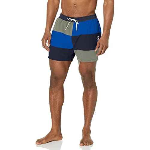 BOSS Men's Standard Court Color Block Swim Trunks