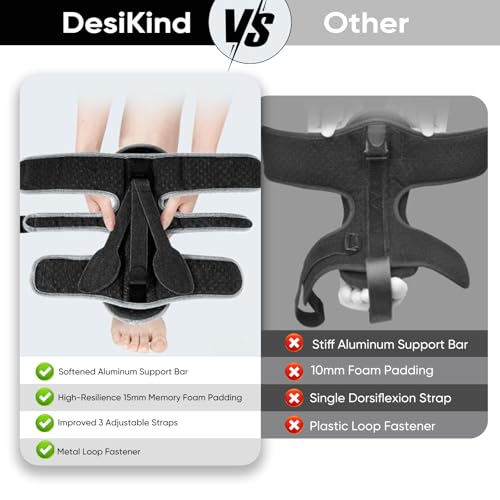 Plantar Fasciitis Night Splint, 3 Adjustable Straps for Plantar Fasciitis, Foot Drop & Heel Pain Relief, Comfortable Night Splint Support for Day & Night Use