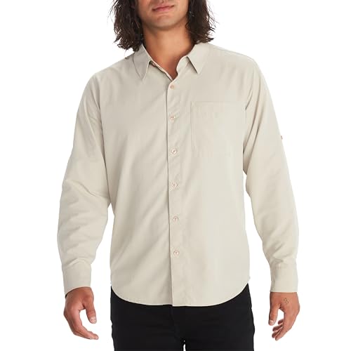 MARMOT Men's Aerobora Long Sleeve Button-Down Shirt - Lightweight, Packable, Quick-Drying UPF Protection