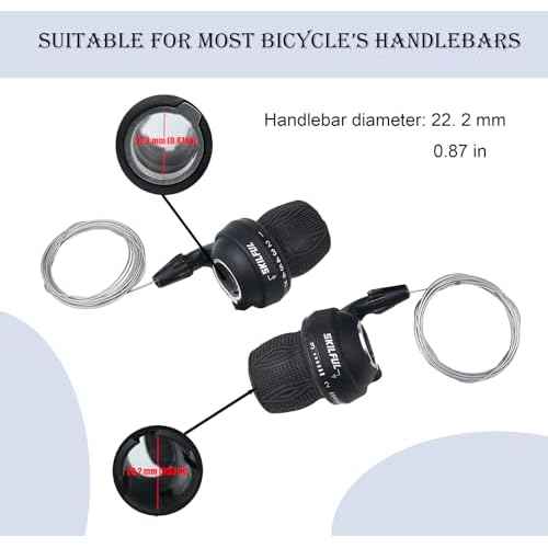 THALOUS Bicycle Twist Shifter Lever 3x7 3x6 Speed Revoshift Lever 21 18 Speed Twist Grip Gear for MTB Mountain Bike 1 Pair