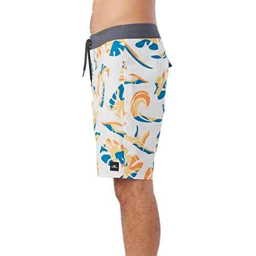 O'NEILL Men's 19 Inch Split Print Boardshorts - Quick Dry Swim Trunks for Men with Fabric and Pockets