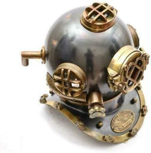 Helmet Diving Navy Divers Deep Sea Mark V Antique Vintage Us Scuba Brass Marine