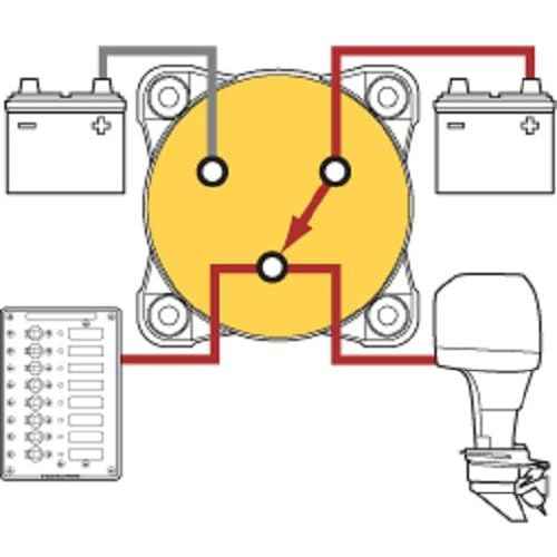 Blue Sea Systems 11003 HD-Series Heavy Duty 3 Position Selector Battery Switch with AFD, Beige
