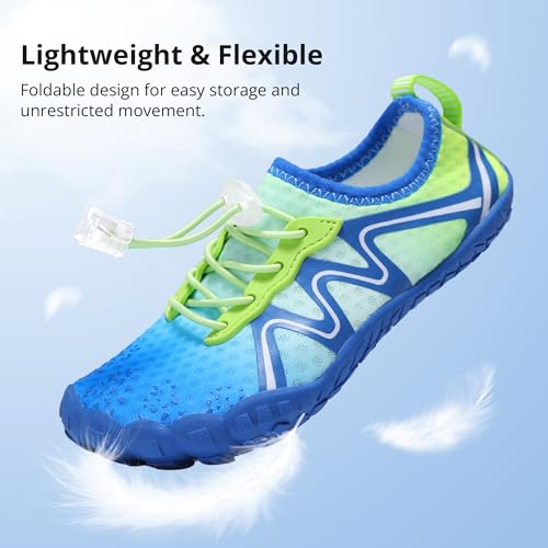 Stelle Kids Water Shoes - Quick Dry Barefoot with Drawstring - 13 Little Kid / Lume Lagoon