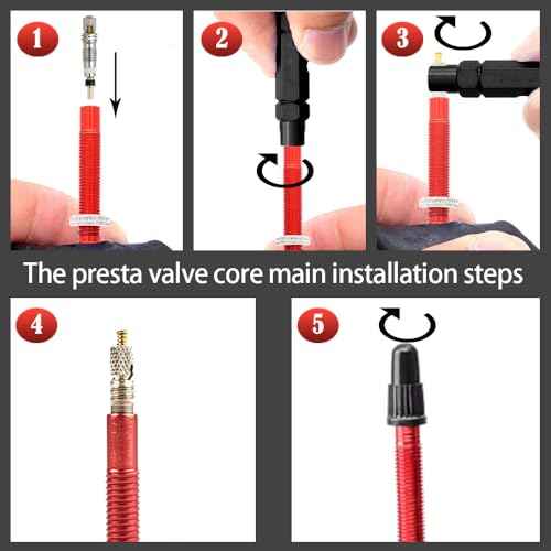 Presta Valve Core Bike Valve Core Removal Tool MTB Tire Valve Stem Repair, Bicycle Valve Core Replacements Set, Presta & Schrader Valve Stem Remover Tool Kit