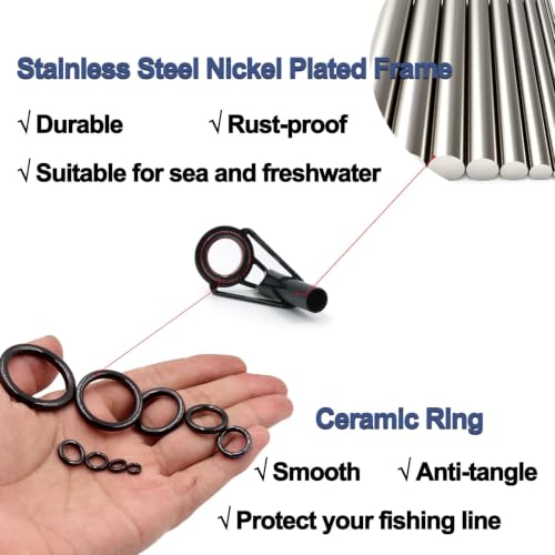 Fishing Rod Tip Repair Kit Stainless Steel Guides Ceramic Rings 30pcs G_30pcs Repair Kit