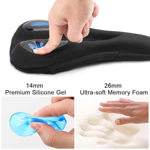 Bike Seat Cover Bike Cushion for Men Women Comfortable Gel Padded Bicycle Seat Cushion Compatible with Peloton, Outdoor & Indoor