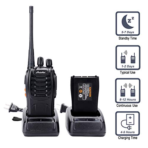 Rechargeable Long Range 2-Way Walkie Talkies 16 Channels 3 Pack - Black Variation