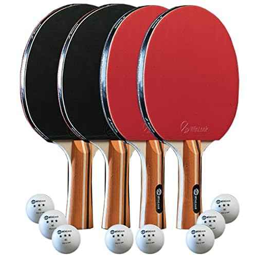 JP WinLook Ping Pong Paddles Sets - Portable Table Tennis Paddle Set with Ping Pong Paddles Professional Case & Ping Pong Balls - Premium Table Tennis Racket Player Set for Indoor & Outdoor Games