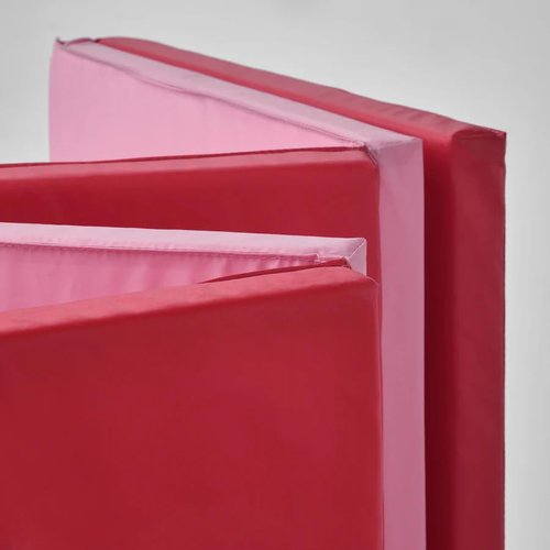 Folding Gym Mat, Thick Exercise Mat, Non-Slip Portable Floor Mat for Yoga, Home Workouts, Lightweight & Easy to Fold for Storage, Pink/red, 30.75 x 72.88 inches