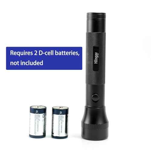 Heavy Duty 2-Cell D Battery LED Big Flashlights, Zoomable Single Mode Aluminum Alloy Torch Flashlight, Rugged Metal Flashlight for Outdoor Adventures Emergency Hiking Camping Caving (1 Pack)