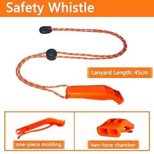 9 Pack Emergency Whistle, 120db Safety Whistle Survival Shrill Loud for Camping Hiking Hunting Boating Fishing Life Vest Jacket Rescue Signaling Kids Lifeguard