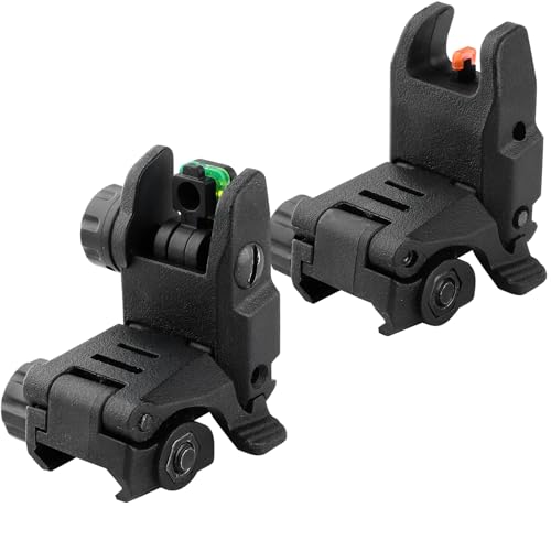 Flip Up Sight Front and Rear Flip Lightweight Tactical Sights - Black-1