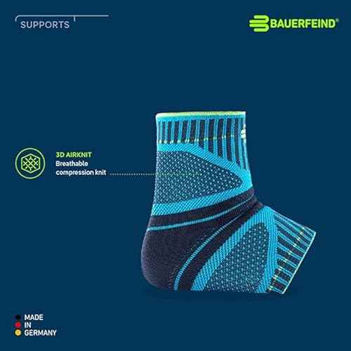 Bauerfeind Sports Ankle Support Dynamic - Ankle Compression Sleeve for Freedom of Movement - 3D AirKnit Fabric for Breathability - Premium Quality & Washable (M, Rivera)