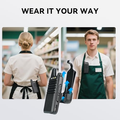 Retevis RT22 Walkie Talkies for Adults, Two Way Radios Long Range Rechargeable, VOX Handsfree, Mini Compact Walkie Talkie with USB Charger, for School Church Restaurant (6 Pack)