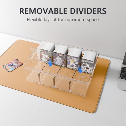Large Clear Trading Card Storage Box with Drawer - Holds 3200 Cards, Organizer for Collectibles - Variation 1