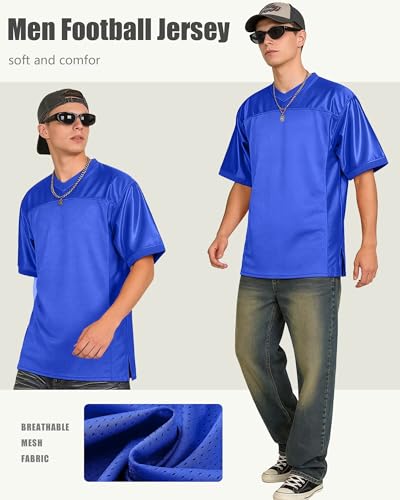 Blue Mesh Football Jersey Unisex Practice Active Soccer Tee 90s Hip Hop Style Small