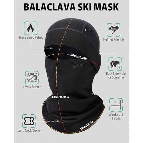 Balaclava Ski Mask for Men & Women, Modal Wool Blend Soft Windproof Face Mask Thermal Winter Full Face Cover for Cold Weather