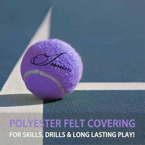 INSUM Purple Tennis Balls Bulk Set with Mesh Bag - Practice & Pet Play