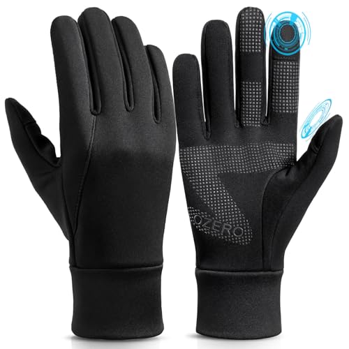 Men's Winter Touchscreen Gloves - Black, Large - Windproof & Water-Resistant