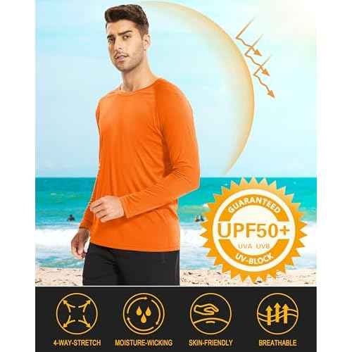 MAGCOMSEN Men's Long Sleeve Shirts UPF 50+ UV Sun Protection Athletic Shirts for Hiking Running Workout Rash Guard