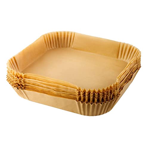 7.9 Inch Non-Stick Disposable Air Fryer Liners - 100 Pcs for Square Basket