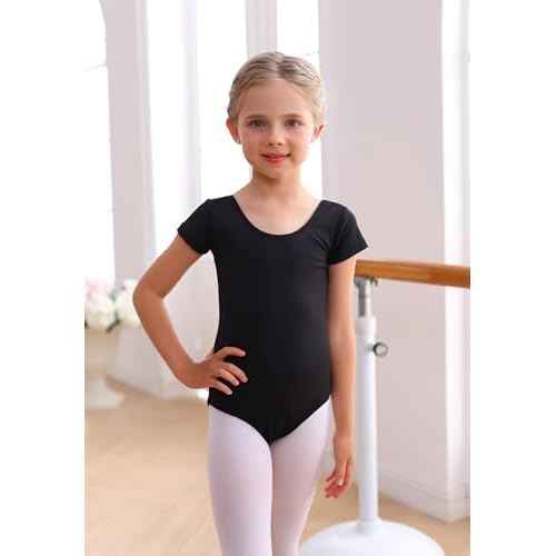 Dance Ballet Leotards Basic Short Sleeve for Girls Toddler Gymnastics Outfit Bodysuit