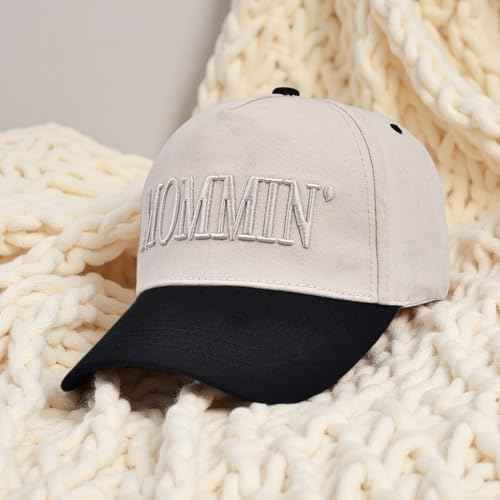 Mommin Trucker Hat,Vintage Two-Tone Women's Baseball Cap with Mommin Embroidery AdjustableHat for Casual Wear