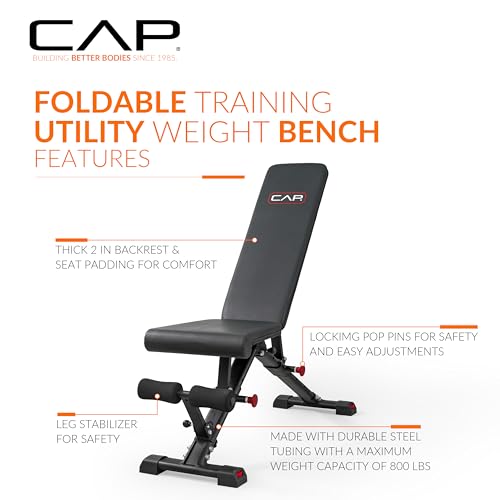 CAP Barbell Multi-Purpose Adjustable Utility Strength Training Weight Bench | Multiple Options