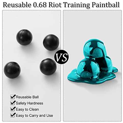 Civaner 150 x 68 Caliber Projectiles for Self Defense and Practice Reusable 68 Breaker Paintballs Solid Plastic Nylon Projectiles