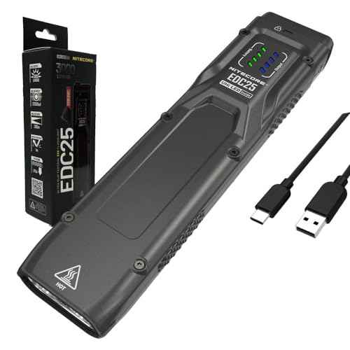 NITECORE EDC25 - Nitecore EDC25 3000 Lumen Ultra Slim EDC Flashlight 3000 Lumen w/Eco-Sensa USB-C Charging Cable