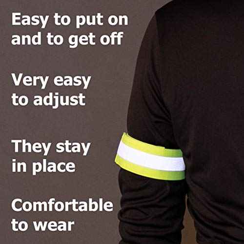 Reflective Bands for Night Walking Reflective Arm Bands for Runners Reflective Wristbands Reflective Ankle Bands Cycling Reflective Running Gear Bike Pant Leg Strap Bicycle Pants Clips