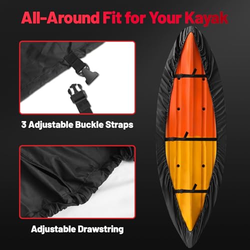 11 Ft Waterproof Kayak Cover - Heavy Duty Canoe & Paddle Board Protection