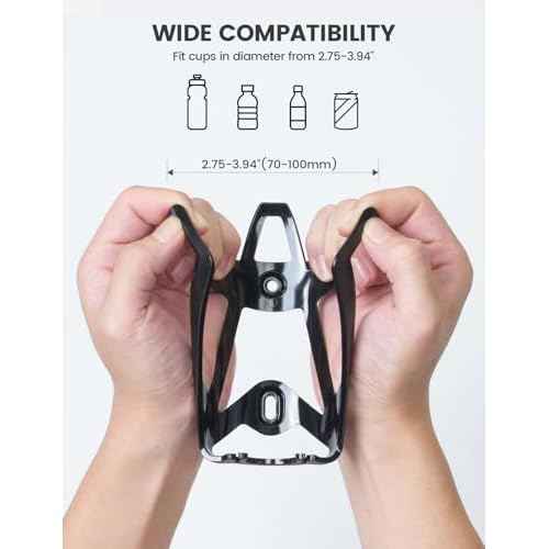 Lamicall 2 Pack Bike Water Bottle Holder - 1.2 Oz Ultralight & Sturdy Bike Cup Holder, Bicycle Drink Cage, Cycling Bike Water Bottle Cage with Screw Tool, for 2.75-3.94" Diameter Bottles
