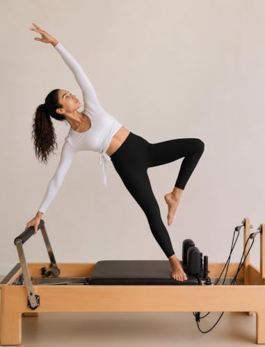 Women's High Waisted Workout Leggings with Butt Lifting - Medium Black