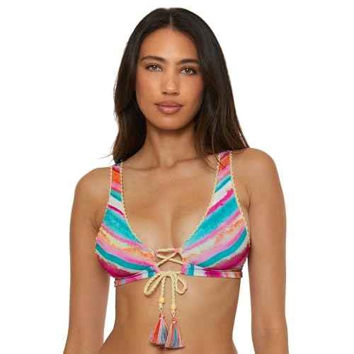 Lucky Brand Women's Porto Covo Halter Bikini Top, Swimwear Separates