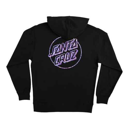 SANTA CRUZ Opus Dot P/O Hooded Relaxed Sweatshirt Black w/Diamond Foil Med Womens