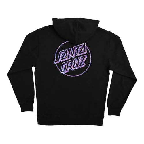 SANTA CRUZ Opus Dot P/O Hooded Relaxed Sweatshirt Black w/Diamond Foil Lg Womens