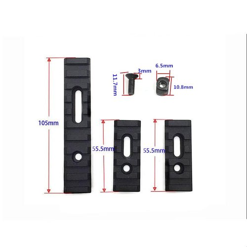 APLUSGEAR Slotted Metal Made (NOT Plastic) Picatinny Section Kit Set for Mlok Compatible