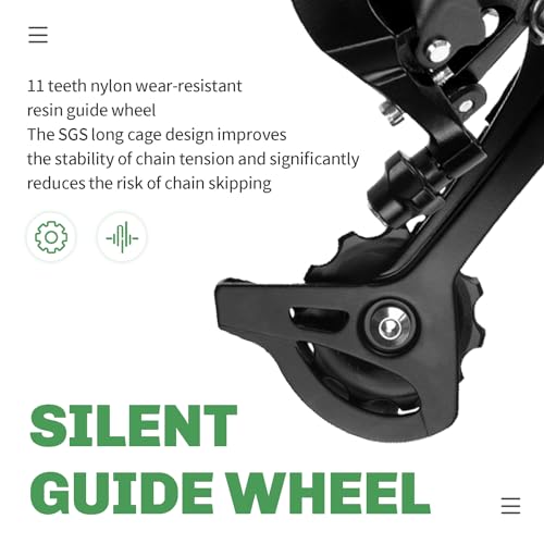 9 Speed Bike Rear Derailleur Altus RD-M370 SGS - Direct Mount, 11T Pulleys, 45T Capacity