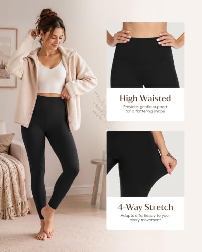Women’s Fleece Lined Thermal Leggings - Black Small-Medium No Pockets