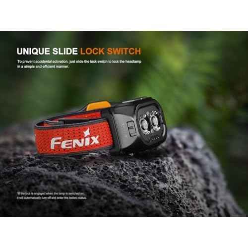 Fenix HL18R-T V2.0 800 Lumen Trail Running Headlamp, USB-C Rechargeable, White and Warm White Lights, Red Lights, Compatible with 3X AAA Batteries, (Black)